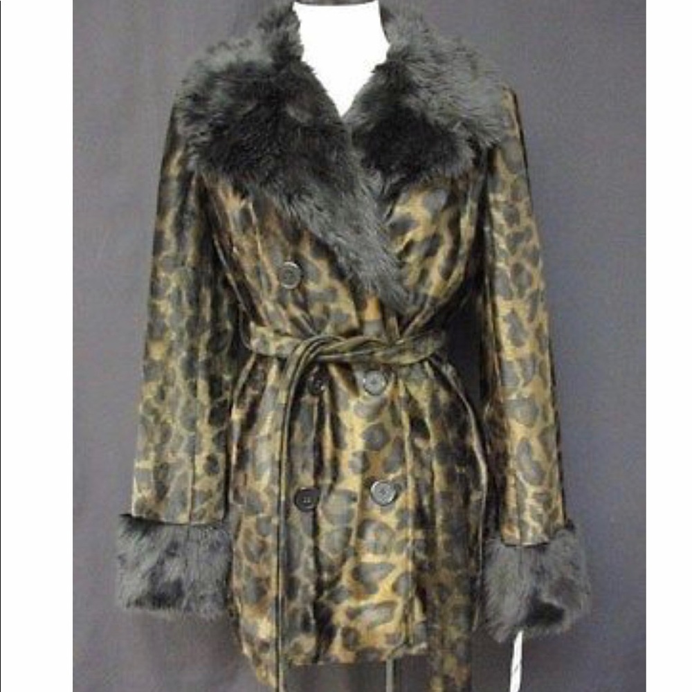 INC leopard print coat